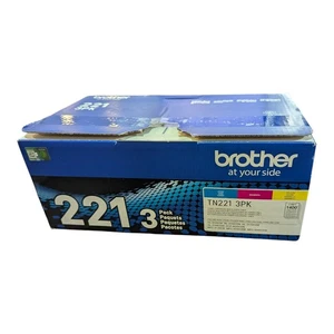 Genuine Brother TN221 3 Pack Tri Color Toner Ink 3PK Cyan Magenta Yellow) OEM - Picture 1 of 10
