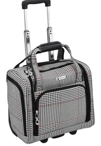 London Fog Under the Seat Carryon Sheffield Roller Bag Black 15IN Small Suitcase - Picture 1 of 1