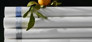 Matouk Lowell Full/Queen Duvet Cover with Pool Sateen Tape Border (new) - Picture 1 of 4