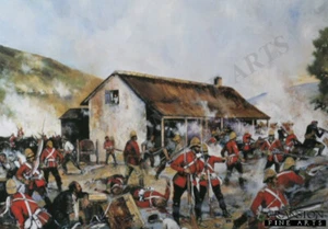 Zulu War Military art post cards Defence of rorkes drift Hospital - Picture 1 of 1