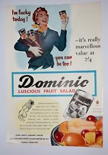1950s Dominic Luscious Fruit Salad + Kellogg's Cornflakes Magazine Print Ad