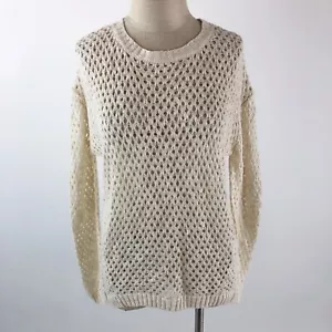 Maglione pullover donna Buffalo David bottoni piccolo maglia aperta cotone avorio NUOVO - Foto 1 di 8