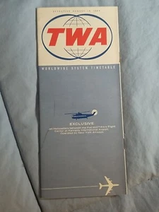 1964 TWA Vintage Travel World Wide System Time Table Flight Schedule - Picture 1 of 4