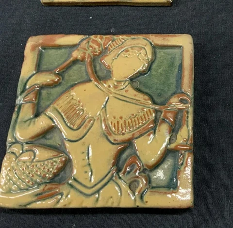 MERCER MORAVIAN ceramic tile, Doylestown PA Bucks County "Priscilla" Cover