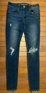 American Eagle Outfitters Women Jegging Super Stretch Distressed Sz 4 Regular - Picture 1 of 9