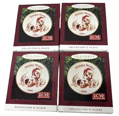 LOTE AL POR MAYOR 4 adornos de recuerdo de sello 101 dálmatas 1996 plato de coleccionista Foto 1 de 4
