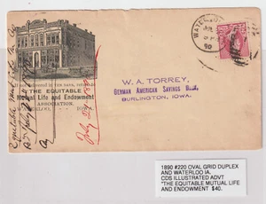 1890 Waterloo IA Ilust Cover 1890 #220 oval cl The Equitable Mutual Life (b267) - Picture 1 of 1