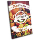 Spanish Restaurant Typography Food Kitchen Single Canvas Wall Art Picture Print