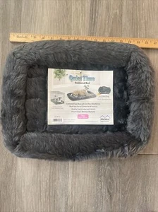 New MidWest Quiet Time Grey Fleece Bolster Bed Crate Pad for Small Dogs 16x13 - Picture 1 of 9