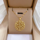 Damen Mode Schmuck Gold Kubik Zirkon Baum des Lebens Anhänger Halskette