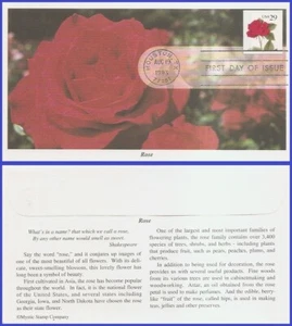 USA5 #2490 U/A MYSTIC FDC Red Rose S/A - Picture 1 of 1