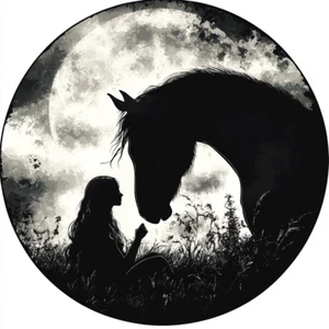 Autoaufkleber Sticker Mädchen mit Pferd Aufkleber Transparent - Picture 1 of 1