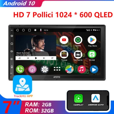 ATOTO A6 Android Autoradio 7 Pollici Touchscreen 2DIN GPS Track Wireless Carplay - Immagine 1 di 4