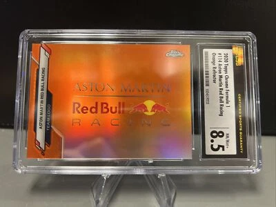 2020 Topps Chrome Formula 1 F1 ASTON MARTIN RED BULL Logo Orange Refractor /25 - Image 1 of 4