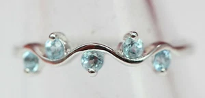 Classy 0,60 Carat Blue Topaz Ring 925 Silver Gemstone Size 6/7/8/9 - Picture 1 of 9
