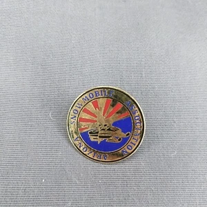 Arizona AZ Asociación de Motos de Nieve Tono Dorado 1" Solapa de Metal Sombrero Chaqueta de Esquí Prendedor - Imagen 1 de 2