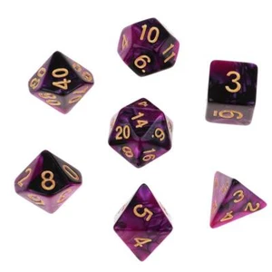 7PCS Polyhedral Die for Lovers Black - Picture 1 of 7