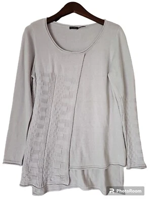 Túnica para mujer Stella Carakasi gris mezcla de algodón dobladillo asimétrico manga larga talla S Foto 1 de 4