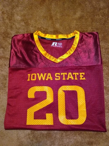 Iowa State Cyclones Football Jersey Men's 2XL Red #20 NCAA College ISU Russell Cover