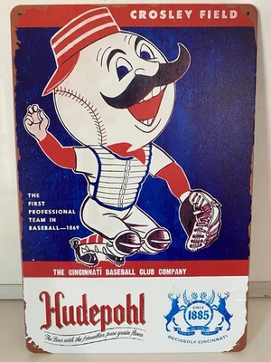 Cincinnati Reds - Hudepohl Beer Metal Sign - Vintage Style World Series - Image 1 of 4