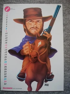 Clint Eastwood Illustration A4 Size Back Paul man Movie Clip Collectible - Picture 1 of 4