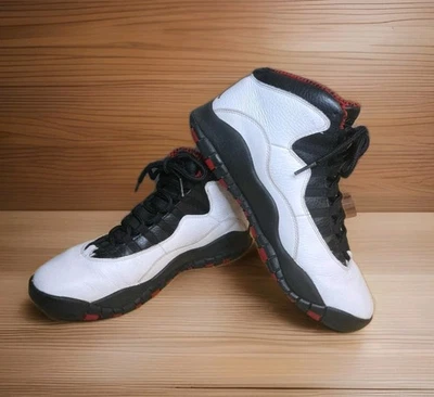 Nike Air Jordan 10 X 2012 retro Chicago Bulls blanco negro rojo 310805-100 para hombre 8 Foto 1 de 4