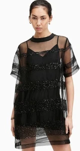 Allsaints Izabela EMB Dress - Size 16 - BNWT £199 Fit 16/18 - Picture 1 of 8