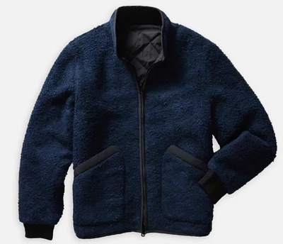 Новые мужские Taylor Stitch двусторонний Carson стеганая куртка синий флис большой 42  - Изображение 1 из 4