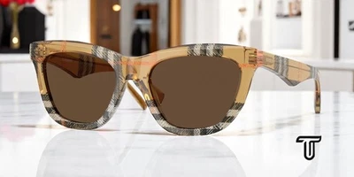 Gafas de sol para mujer Burberry Be4435 414673 a cuadros arena marrón oscuro 53 mm Foto 1 de 4