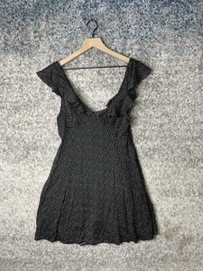 Urban Outfitters Kimchi Blue Daisy May Black Floral Ruffle Dress Size Large Nwt - Picture 1 of 8