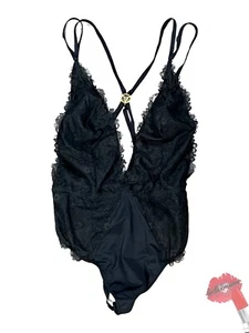 Victorias Secret Bodysuit Women Medium Black Lace Lingerie Feminine Sexy NWT - Picture 1 of 14