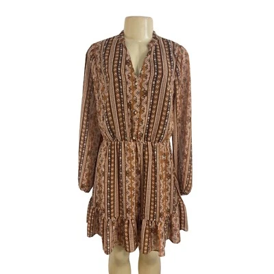 Vestido Charlie Para Mujer Marrón Estampado Manga Larga Talla M Foto 1 de 4