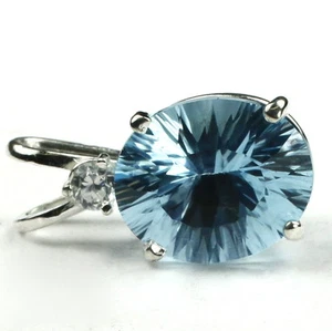 Swiss Blue Topaz (Quantum Cut), 925 Sterling Silver Pendant, SP022 - Picture 1 of 4