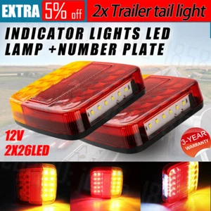 2X Trailer tail lights 26 LED Stop Tail Lights Kit Submersible Boat Truck Lamp A - Picture 1 of 12