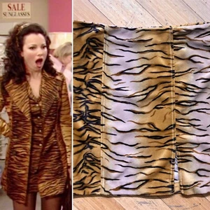 Vtg 90s Y2K animal print tiger zebra mini skirt velvet faux fur Nanny Fran Fine - Picture 1 of 6