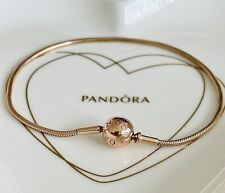 💜 PANDORA Rose Gold Snake Chain Essence / Me Bracelet   ALE R 💕 21cm 💝🎁