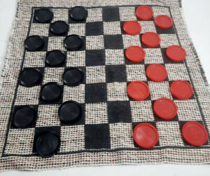 Jumbo checker Game fabric mat rug large pieces outdoor yard game