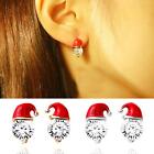 Screw Back Earrings For Girls Christmas Hat Snowman Earrings Earrings B8B9