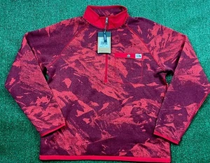 The North Face Fleece Jacket Adult Large Red Print Leo Gordon Lyon Sweater Mens - Picture 1 of 8
