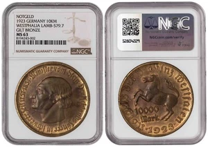 i-650605 Germany Prussian province of Westphalia 10.000 Mark 1923. NGC MS 63 - Picture 1 of 1