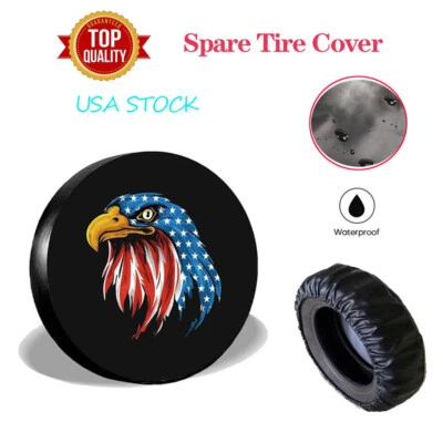 Capa de roda sobressalente de vinil preta impermeável Blue Eagle 17" compatível com caminhão Jeep SUV - Imagem 1 de 4