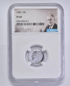 1960 PF69 Roosevelt Silver Dime NGC PR Proof Special Label - Picture 1 of 5