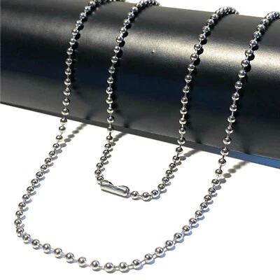 Inox collana in acciaio da uomo catenina militare girocollo sfere palline 60 cm - Immagine 1 di 4