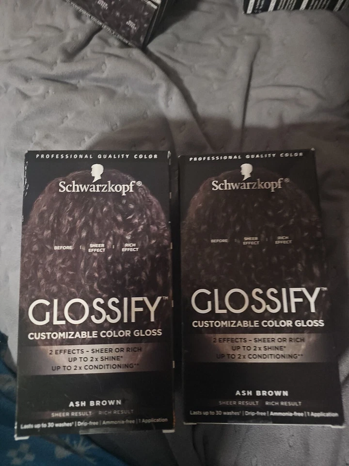 2 X Schwarzkopf Glossify Ash Brown Semi Permanent Customizable Hair Color Gloss - Image 1 of 1