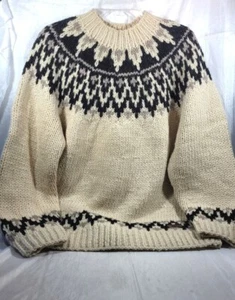 SpellEdit Women's Handmade Wool Blend Cable Knit Fisherman's Sweater - 45" Chest - Picture 1 of 6