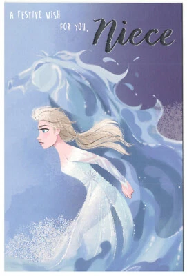 HALLMARK Niece Christmas Card Disney's Frozen II Theme. A Festive Wish For You Niece.