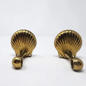 Vintage Brass Shenter Sea shell Scallop Wall Mount Toilet Paper Holder No Roller - Picture 1 of 6
