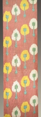 11 Yard HAND MADE UZBEK Natural SILK IKAT ADRAS FABRIC #7830 - Image 1 of 3