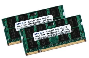 2x 2GB 4GB RAM DDR2 200 pines 667 Mhz Notebook Memoria SODIMM PC2-5300S - Imagen 1 de 1