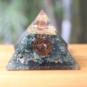 Green Jade Orgone Pyramid 75mm EMF and 5G Orgonite Energy Protection - Picture 1 of 9